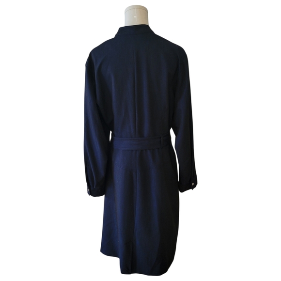 Calvin Klein Navy Blue Belted Coat Dress Size 16W - Picture 5 of 5